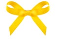 Yellow satin gift bow isolated on white Royalty Free Stock Photo