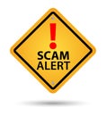 Yellow scam alert sign