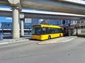 Yellow Scania Omnilink bus runned by EBS The Netherlands