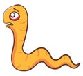 Yellow scared worm, illustration, vector