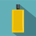 Yellow scent bottle icon, flat style Royalty Free Stock Photo