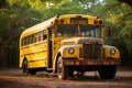 Yellow School Bus Adventure. Generative By Ai