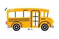 Yellow School Bus as City Transport Side View Vector Illustration Royalty Free Stock Photo