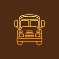 Yellow School Bus creative line icon - Schoolbus vector linear sign