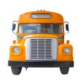 the yellow school bus front side view isolated on white background Royalty Free Stock Photo