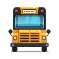 Yellow school bus front view Royalty Free Stock Photo