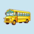 yellow school bus hand drawn vector Royalty Free Stock Photo