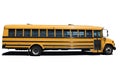 Yellow school bus isolated with white background Royalty Free Stock Photo