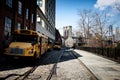 Yellow school bus in New York City