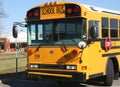 Yellow School Bus Parked and Waiting Royalty Free Stock Photo