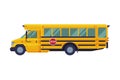Yellow School Bus, Side View, School Students Transportation Vehicle Flat Style Vector Illustration Royalty Free Stock Photo