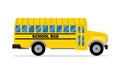 Yellow school bus. Side view. Vector illustration. Royalty Free Stock Photo