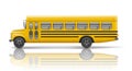 Yellow school bus. Transportation and vehicle transport, travel automobile. Relistic school bus mockup. Vector Royalty Free Stock Photo