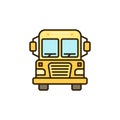 Yellow School Bus vector colored icon - Schoolbus symbol Royalty Free Stock Photo