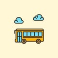 Yellow School Bus vector concept simple colored icon Royalty Free Stock Photo