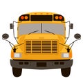 Yellow school bus vector illustration flat style front Royalty Free Stock Photo