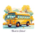 Yellow school bus vector illustration Royalty Free Stock Photo