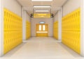 Yellow School Lockers Light Royalty Free Stock Photo
