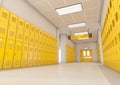 Yellow School Lockers Light Royalty Free Stock Photo