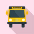 Yellow school mini bus icon, flat style Royalty Free Stock Photo