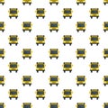 Yellow school mini bus icon, flat style Royalty Free Stock Photo