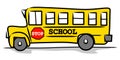 Yellow Schoolbus Childlike Drawing Royalty Free Stock Photo