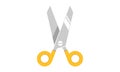 Yellow scissor illustration vector design