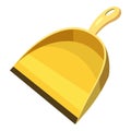 Yellow scoop for cleaning icon, cartoon style