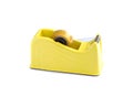 Yellow scotch tape holder isolated Royalty Free Stock Photo