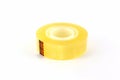 Yellow scotch tape roll. Royalty Free Stock Photo