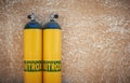 Yellow scuba tanks with nitrox Royalty Free Stock Photo