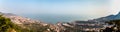 Yellow sea panorama from Na Luo Yan Ku trail in Laoshan, Qingdao Royalty Free Stock Photo