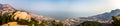 Yellow sea panorama from Na Luo Yan Ku trail in Laoshan, Qingdao Royalty Free Stock Photo