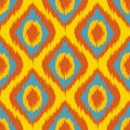 Yellow Seamless Camouflage Ogee in Ikat Weave Background Pattern vector Royalty Free Stock Photo