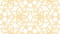 Yellow seamless pattern. Amusing delicate soap bubbles. Lace hand drawn textile ornament. Kaleidosco