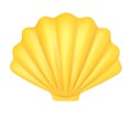 Yellow seashell. 3d illustration Royalty Free Stock Photo