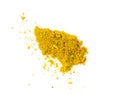 Yellow Seasoning Powder Isolated, Curcuma Pile, Orange Masala, Indian Spices, Yellow Seasoning