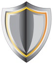 Yellow secure shield icon. Royalty Free Stock Photo