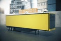 Yellow semi-trailer side