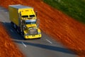 Yellow semi truck Royalty Free Stock Photo