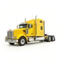 Yellow SemiTruck isolated on white background Royalty Free Stock Photo