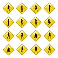 Yellow girls sign icons Royalty Free Stock Photo