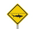 Yellow Shark Warning Sign