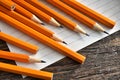 Yellow Sharpened Pencils and Paper Royalty Free Stock Photo