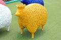 Yellow sheep statue