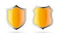 Yellow shield vector icon set Royalty Free Stock Photo