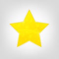 Yellow shining star. Vector illustration with falling shadow on background. Royalty Free Stock Photo