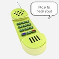 Yellow shiny old handset phone call illustration Royalty Free Stock Photo