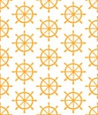 Yellow ship, boat helms nautical seamless pattern