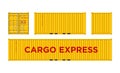 Yellow Shipping Cargo Container for Logistics and Transportation Isolated On White Background Vector Illustration Easy To Change